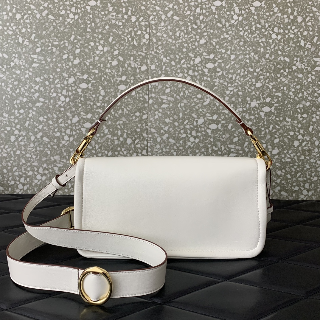 Valentino Garavani VLogo 1960 Medium Shoulder Bag in Ivory Nappa Leather 